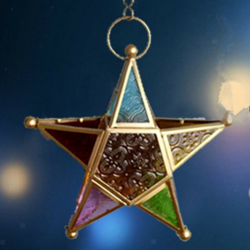 Wall Hanging Tealight Candle Holder Star Lantern for Wedding Holiday Decor