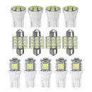 13pcs/set Car Interior LED Light Bulb Kit Festoon Dome License Plate Light