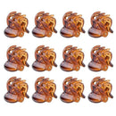 Hair Clips Brown Mini Hair Claws Brown Stylish Clamps Clips x 12
