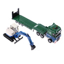 1:50 Scale Engeering Car Series Flatbed Trailer+Excavator for Kids Toys Gift
