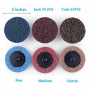 2-Inch Roloc Sanding Discs Fine Medium Coarse Assorted Pack 45Pcs Roll Lock