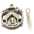 10pcs Wooden Embellishments Christmas Tree Jesus Pattern PendantMO