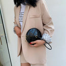 Fashion Round Pu Leather Handbag Small Round Bag Round Bag Small Wallet And