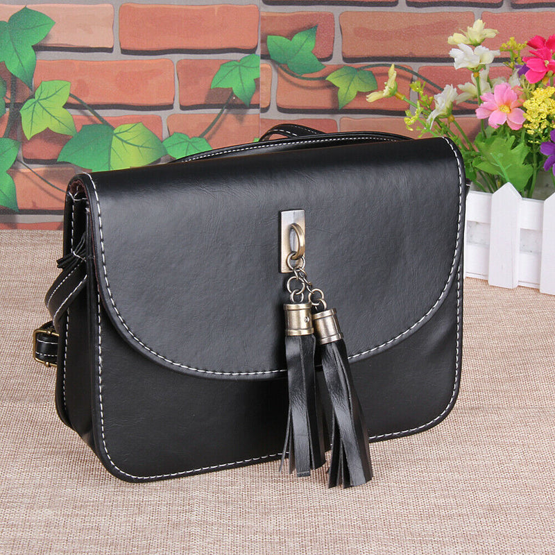 women messenger bags crossbody bags ladies shoulder purse(Black)