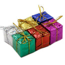 Set of 12 Glitzy Christmas Box Hanging Tree Decorations in Assorted Colours R3X8