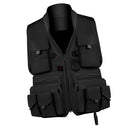 Multi Pocket Photography Hunting Fishing Vest Jacket Waistcoat  Fabric Black L