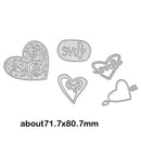 5pcs Love Heart Cutting Die Stencil Scrapbook Template Frame DIY Craft