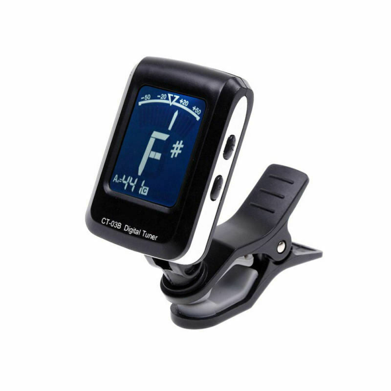 Clip-on Digital Electronic Chromatic Tuner Bass Ukulele Acoustic Guitar LCD FNJ