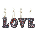 4pcs Full Drill Special Shaped Diamond Painting Love Letter DIY Keychain