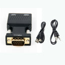 1080P VGA Male to HDMI Female Adapter Converter + USB Audio Cable + Audio AGO