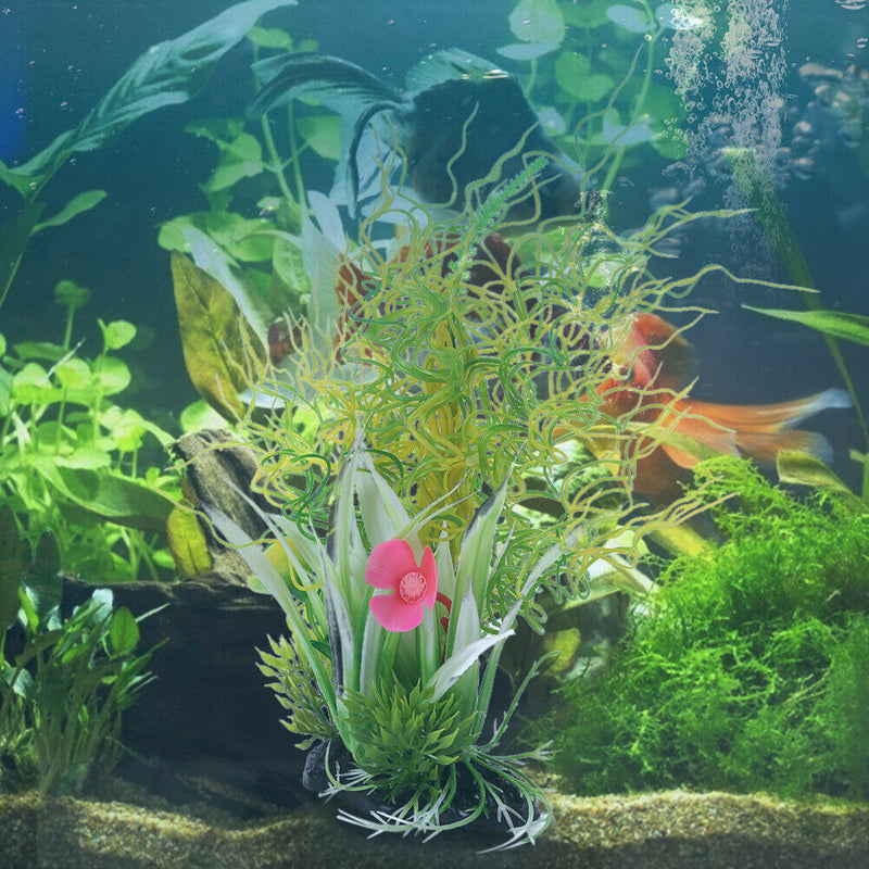Artificial Curved Grass Fish Tank Water Plants Viewing for Aquarium Decor