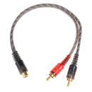 Car audio 1RCA female to 2RCA male Y splitter cable converter cord adapter cabJR