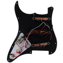 Black 3-Ply Sss Dual Rail Pickups Loaded Prewired Guitar Pickguards For 11