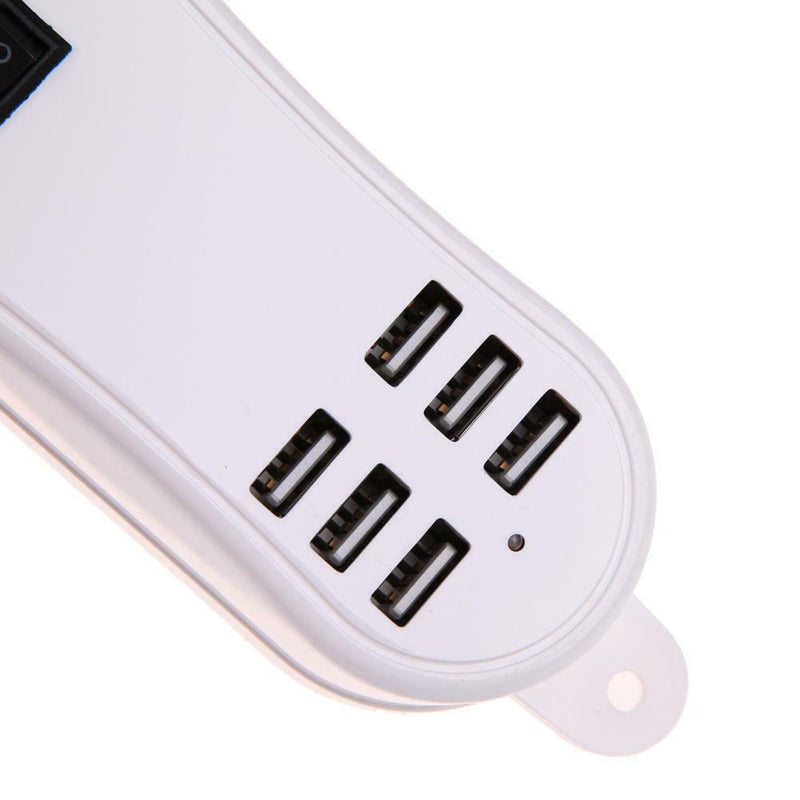 30W 1.5M Line Desktop 6 Port USB Wall Desktop Charger Power Adapter EU Plug