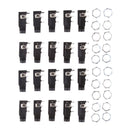 20 Pieces 6.35mm/6.35 Stereo Audio Microphone Female Socket Jack