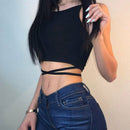 Women's Sleeveless Crop Top Backless Vest Tank Tops Short Blouse T-Shi BDL TFC