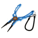 Blue Stainless Steel Jaws Hook Remover Line Cutter Fishing Pliers + Lanyard