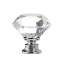 10Pcs Crystal Glass Cabinet Knob Diamond Shape 30mm Drawer Cupboard Handle FT