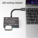 3 in 1 USB-C Type C to XQD Card High Speed USB3.0 HUB Memory Card Reader Adapter