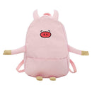 Women Canvas Lovely Cartoon Pig Shape Causal Backpack Shoulder Bag(Pink)