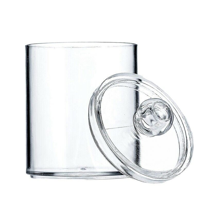 Dispenser Apothecary Jars Bathroom Holder Storage Canister Clear Plastic Ac U9O1
