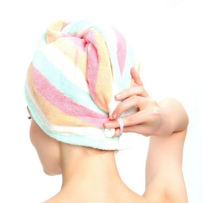 Microfiber Hair Turban Wrap 2 Pack Quick Dry Hair Towel Wrap Turban Super A V1R4