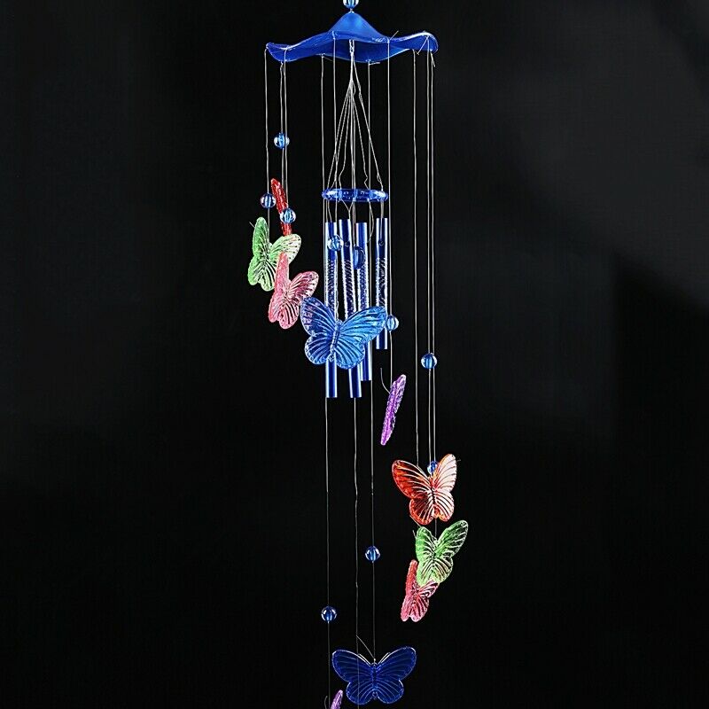 Wind chime sound tubes Butterfly Feng Shui windchimes House Decoration, Col