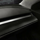 2Pcs Inner Dashboard Carbon Fiber Vinyl Wrap Stickers Decals For Tesla Mode