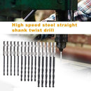 15pcs Hex Shank High Speed Steel Straight Handle Twist Reaming Drill Bit