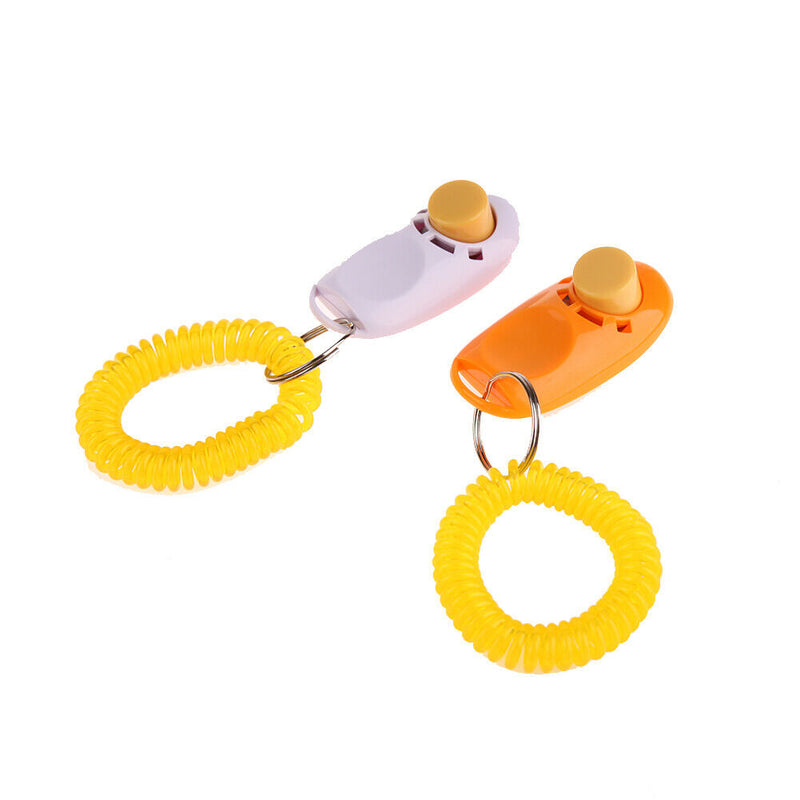 7pcs Pet Dog Training Adjustable Sound Key Chain Clicker Dog Tranining Toys G