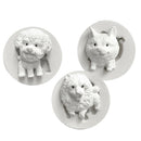 3PCS Silicone Cute Dog Mould Molds for DIY Crafts Cake Decor Mold Fondant