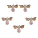 10pcs Alloy Craft Bees Flat Back Rhinestones DIY Scrapbooking Embellishment 25mm