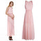 Sexy Women Dinner Party Halter Pleated Floor Length Long Dress Pink M A