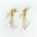 beautiful lily of the valley flower dangle drop earrings  N8F7