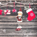 Christmas Plaid Wings Love Girl Pendant Hanging Ornament for Kids Gifts (B) A