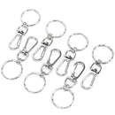 10X 25mm Keyring Ripple Lobster Clasp Keychain Short Chain Split Ring DIY F Hn