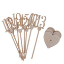 Natural 1-20 Free Standing Wooden Table Numbers with Heart Base Party Decor