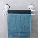 18.5 Inch Double Bars Suction Cup Towel Rail Holder Storage Racks Wall Moun
