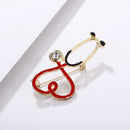 Fashion Love Heart Stethoscope Enamel Brooch Badge Pin Lapel Jewelry DecoraSEAU