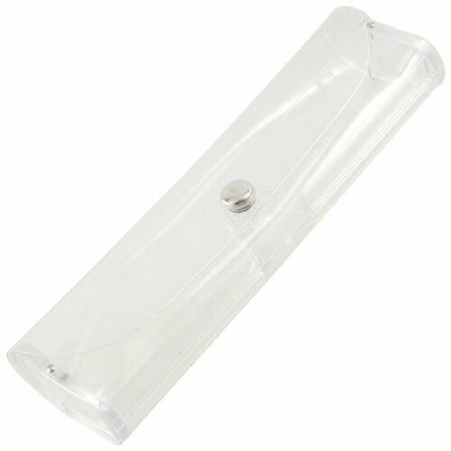 5X( Press Button Closure Clear Soft Plastic Eyeglasses Case W9Z1)