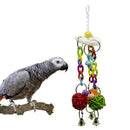 Colorful Wood Pet Parrots Toys Bells for Birds Play Bite Climb Hanging Cage