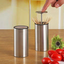 Stainless Steel Toothpick Box Simple Personality Automatic Toothpick Holder J3V5