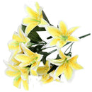 10 Heads Silk Flower Artificial Lilies Bouquet Home Wedding Floral Decor YelI1C3