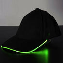 Fashion LED Lighted Glow Club Party Sports Athletic Black Fabric Travel Hat F6X4