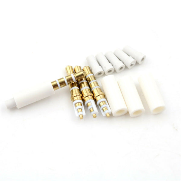 4pcs 3.5mm Stereo Headset Plug With Tail 4 pole Audio Jack Adapter Connector â„–[