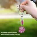 Full Drill Special Shaped Diamond Painting Bear Paw Keychain Bag Pendant