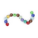 Lot of 100 plastic acrylic beads colored with strass glitter 8mm