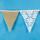 12 Flags Rose Leaves White Lace Party Wedding Pennant Bunting Banner Decor