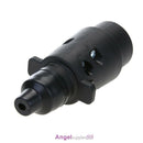 12V 7-Way Round Plastic RV Trailer Plug Connector Plug (Black)