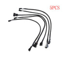 5Pcs PWM Connector Extension Power Cable Black For Computer Case Fan 4Pin TO